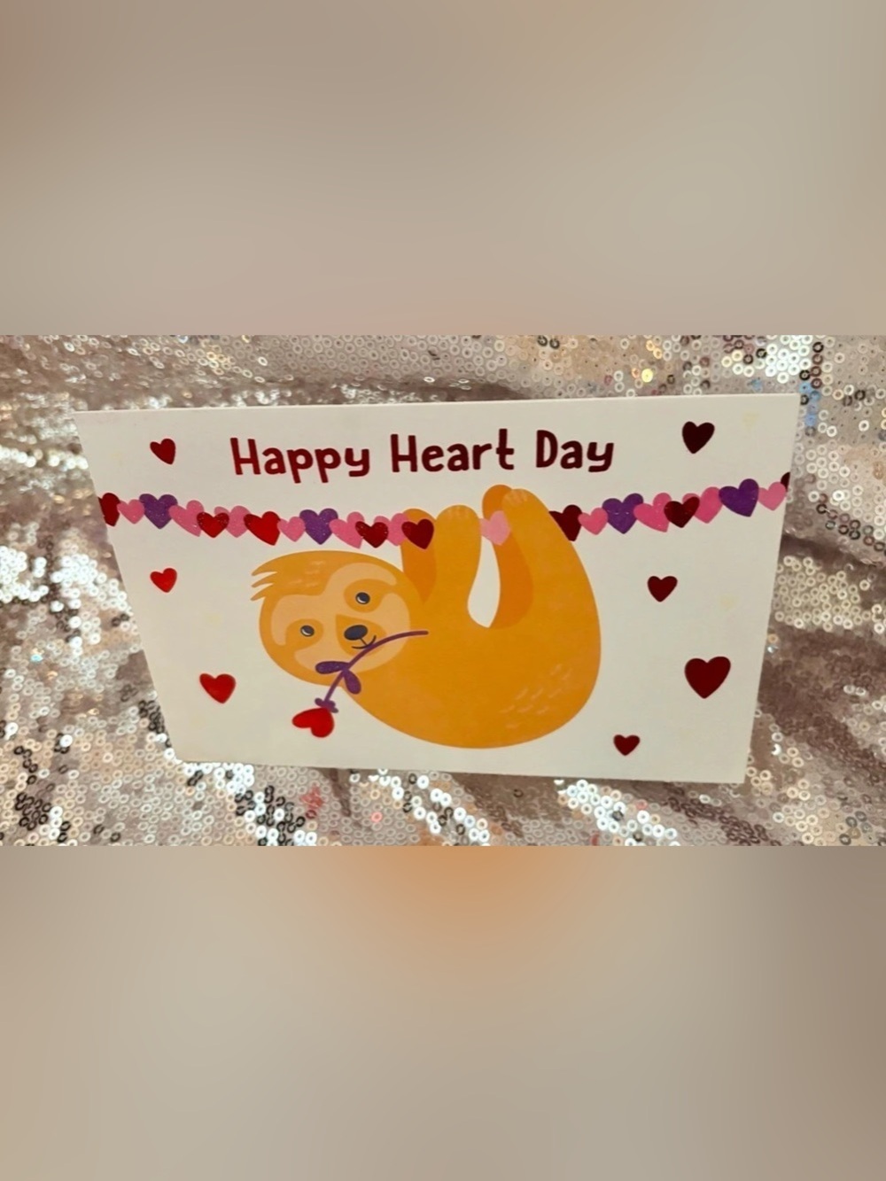 Hallmark Happy Heart Day Sloth Greeting Card Sloth Valentine's Day Card